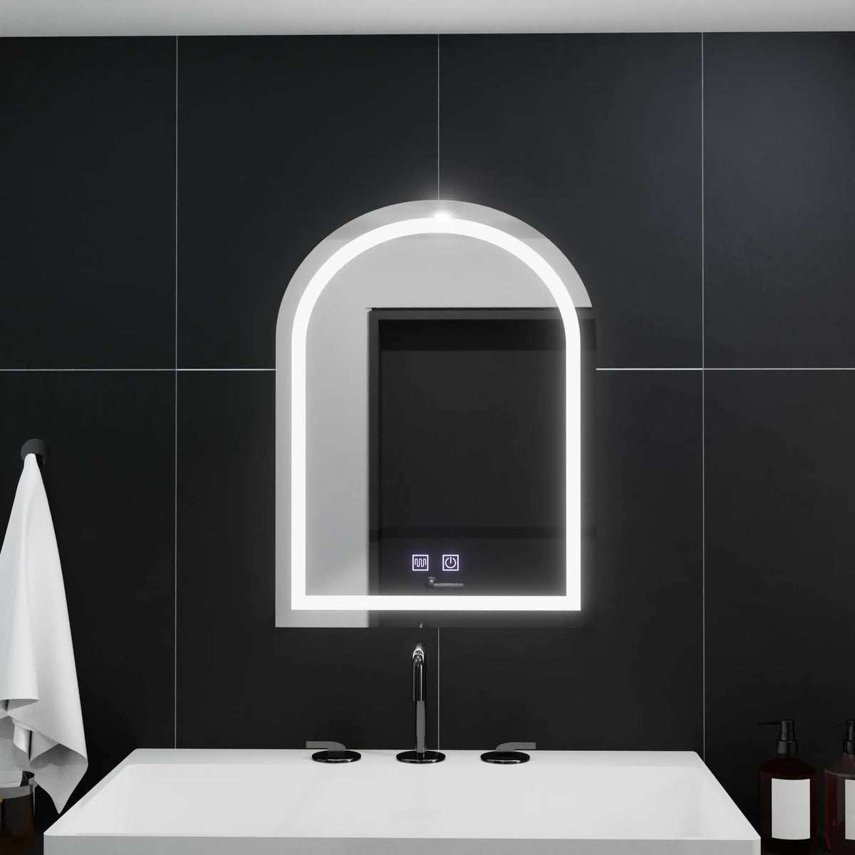 Oglinda LED Nice Arcata 60x80cm, Arco Touch, Sistem Dezaburire, Dimabila