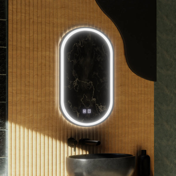 Oglinda LED Sevilla, 45x65cm, Velara Touch, Sistem Dezaburire, Dimabila