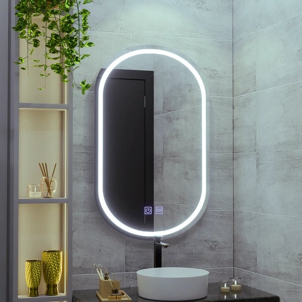 Oglinda LED Atena 50X80cm, Velara Touch, Sistem Dezaburire, Dimabila, Lumina Rece 6000K