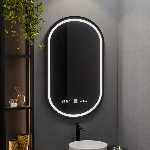 Oglinda LED Verona, 50x80cm, Alessia MotionGlow Marcello, Sistem Dezaburire, Ceas & Termometru, Dimabila