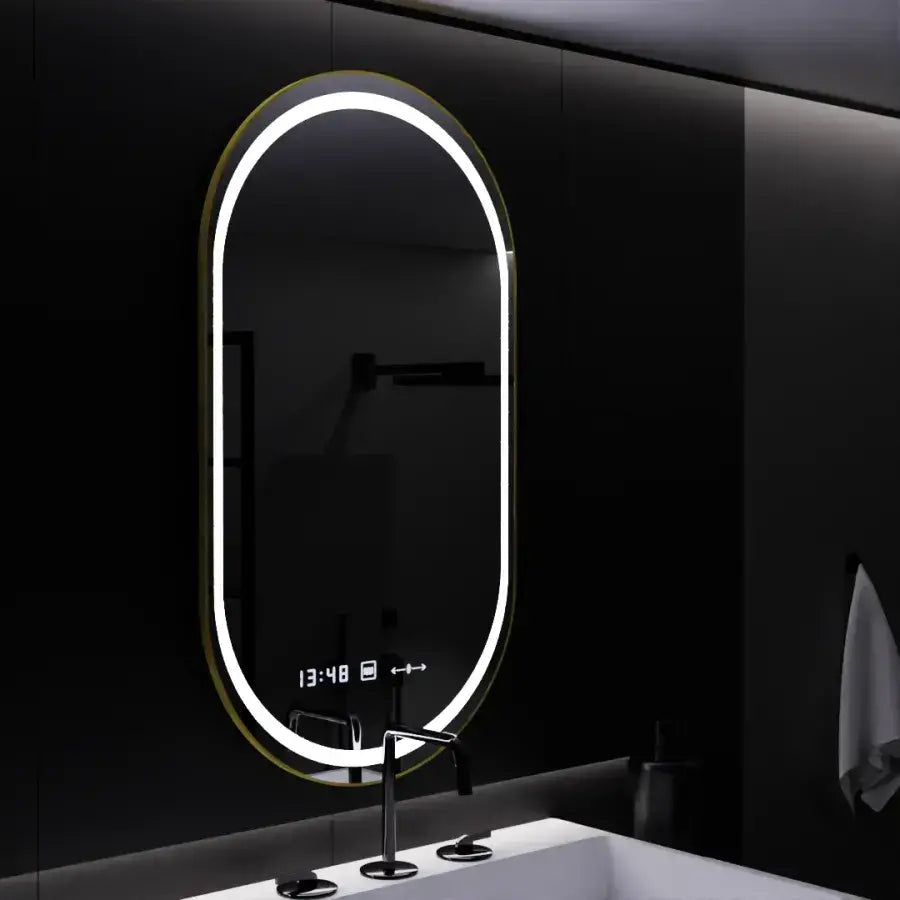 Oglinda LED Paris, 50x80cm, Roven Senzor MotionGlow Marcello, Sistem Dezaburire, Ceas & Termometru, Dimabila