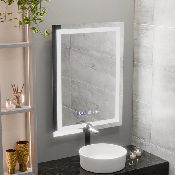 Oglinda LED Irina Rectangulara, 60x80cm, Verite MotionGlow Marcello, Sistem Dezaburire, Ceas & Termometru, Dimabila