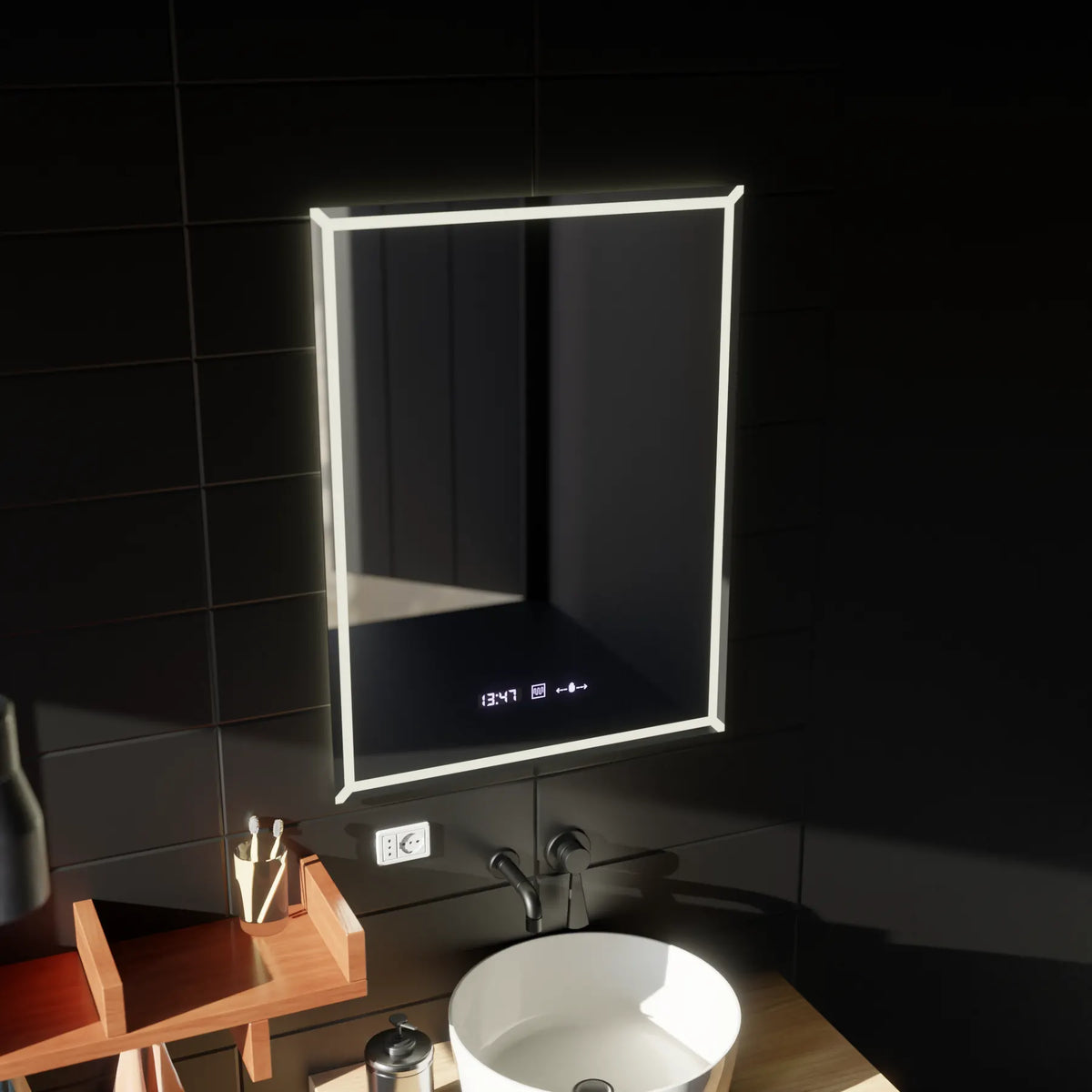 Oglinda LED Ana Rectangulara, 60x80cm, VillayTouch Marcello, Sistem Dezaburire, Dimabila