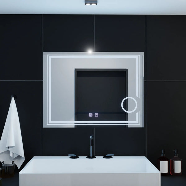 Oglinda LED Viena Rectangulara, 80x60cm, CANTO Touch, Sistem Dezaburire, Dimabila