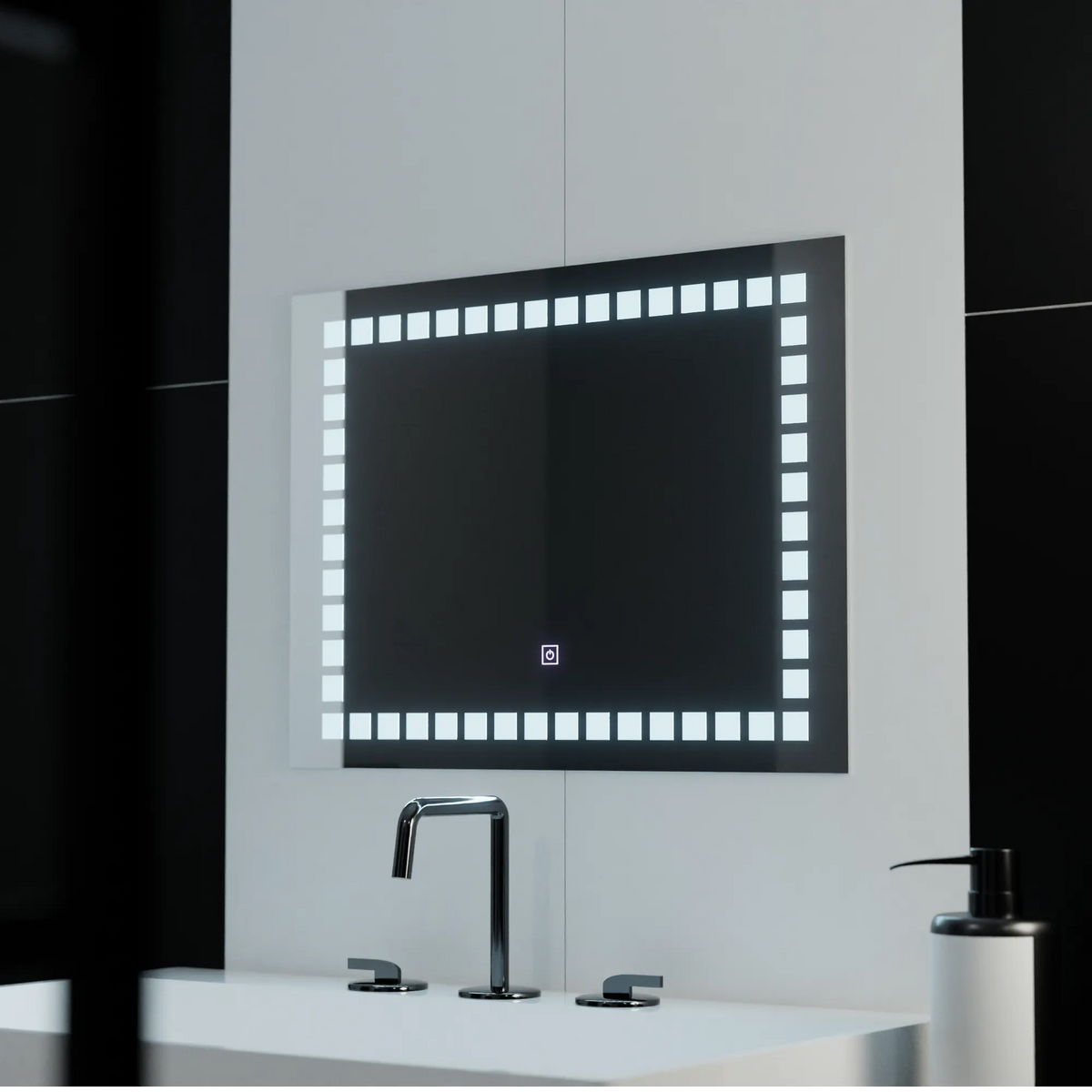 Oglinda LED Atena Rectangulara, 80x60cm, Grid Light Basic Touch
