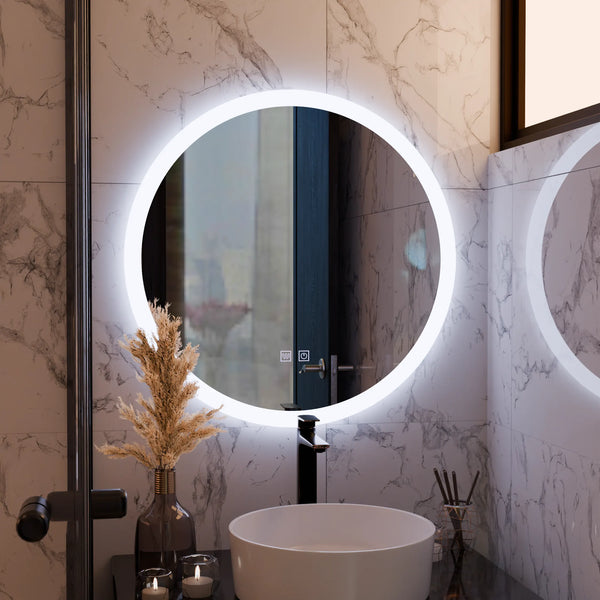 Oglinda LED Sofia Rotunda, 60cm, Noxia Touch, Sistem Dezaburire, Dimabila