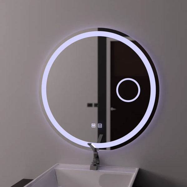 Oglinda LED Victoria Rotunda 60cm, Touch Luxor, Sistem Dezaburire, Dimabila