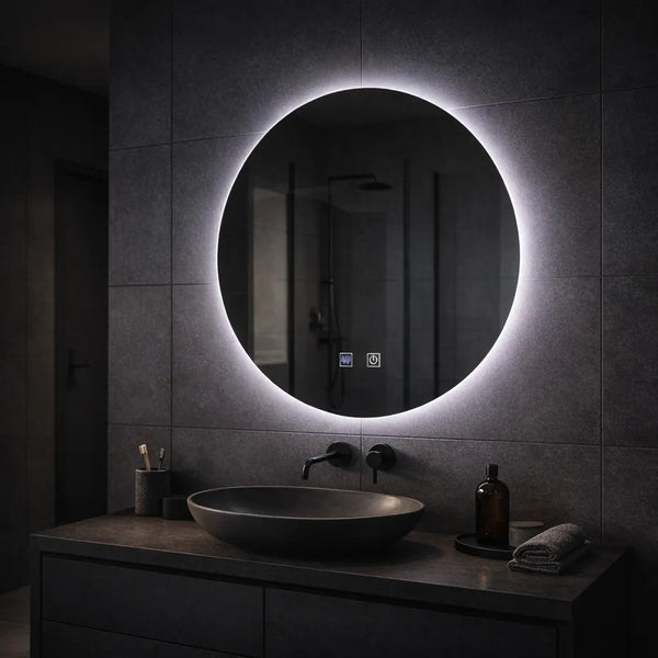 Oglinda LED Napoli Rotunda, 70cm, Isolda, Touch, Sistem Dezaburire