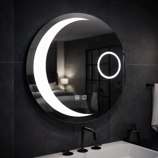 Oglinda LED Praga Rotunda, 70cm, Orbis Touch, Sistem Dezaburire, Dimabila