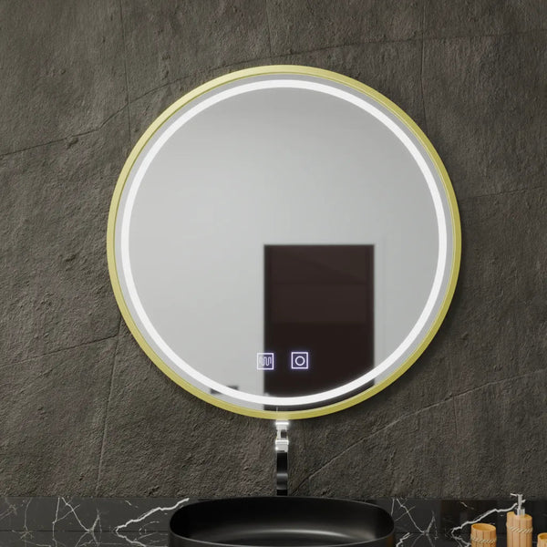 Oglinda LED Ana Rotunda, 80cm, Glanz Touch, Sistem Dezaburire, Dimabila