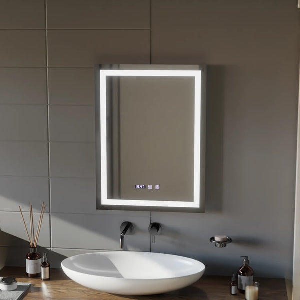 Oglinda LED Touch Monaco Sistem Dezaburire, Ceas si Temperatura 60x80 cm
