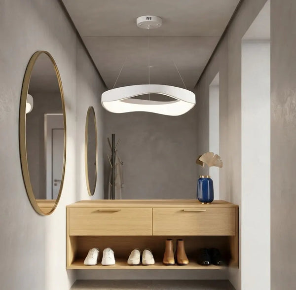 Pendul LED Maria cu Telecomandă – Alb, Ø52 cm