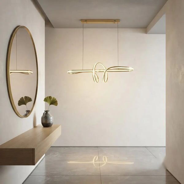 Pendul LED Geneva elegant cu lumină reglabilă, telecomandă și finisaj auriu