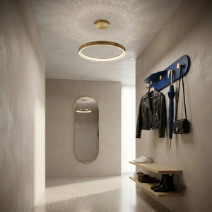 Pendul Led Elena cu cerc A19/600mm-68W Auriu
