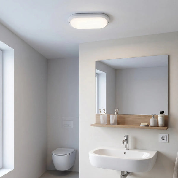 Plafoniera LED Torino Ovala 15W 20cm Alb Exterior IP65
