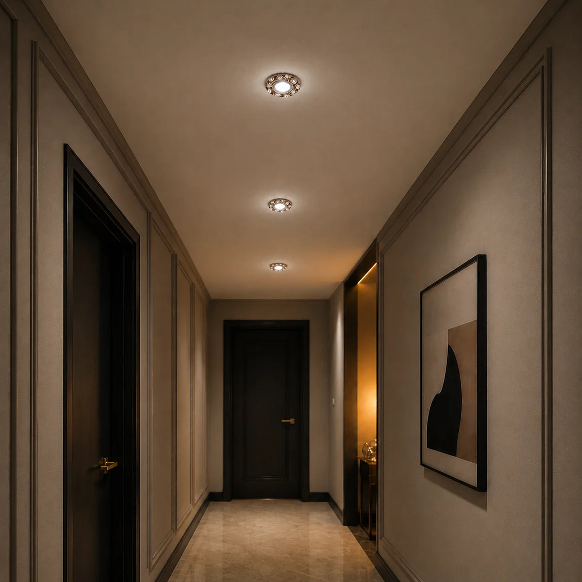 Spot LED Napoli, 5W, Rotund, Lumina Rece / Calda, Bronz Antichizat, Rasina si Sticla